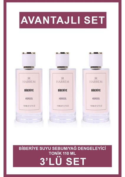 Biberiye Suyu Sebum/yağ Dengeleyici Tonik 110 ml 3'lü Set