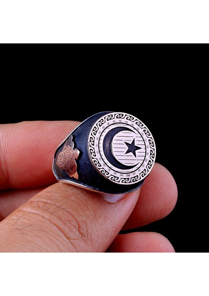 Ayyıldız Model Otantik Desen 925 Ayar Gümüş Yüzük