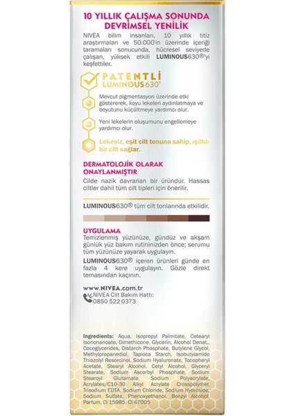 Nivea Luminous 630 Leke Karşıtı Serum 30 ml modelleri