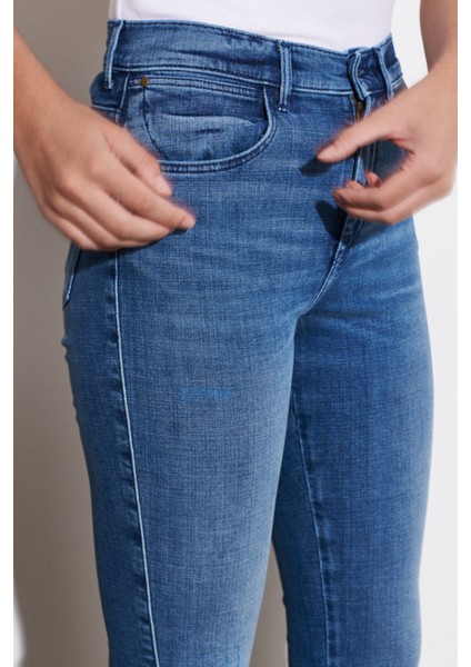 Skinny Fit Dar Kesim Yüksek Bel Esnek Jean Kot Pantolon fırsatları