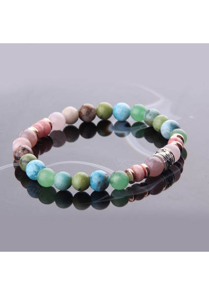 Sertifikalı P.kuvars Rodokrozit Aventurin Apatit Yeşim Krizokol Rodonit Opal 8 mm Doğal Taş Bileklik fırsatları