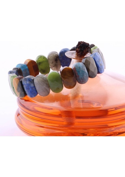 Sertifikalı Apatit Kaplan Gözü Yeşim Labrodorit Lapis Obsidyen 9X14 mm Doğal Taş Bileklik fiyatları