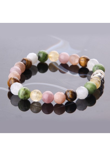 Sertifikalı Dönüşümlü Sitrin Yeşim Ay Taşı Kaplan Gözü Güneş Taşı Pembe Kuvars 8 mm Bileklik fiyatları
