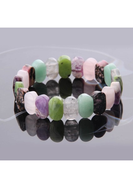 Sertifikalı Rodonit Aventurin Dumanlı Kuvars Yeşim Ametist Pembe Kuvars 9X14 mm Bileklik fırsatları