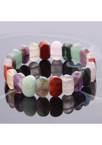 Sertifikalı Dönüşümlü Sitrin Ametist Aventurin Yosunlu Akik Pembe Kuvars Jasper 9X14 mm Bileklik modelleri