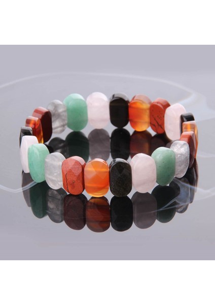 Sertifikalı Akik Jasper Obsidyen Pembe Kuvars Aventurin Dumanlı Kuvars 9X14 mm Bileklik fırsatları