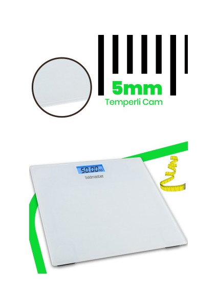 Bodycare Dijital Geniş Ekranlı 6 mm Temperli Cam Banyo Baskül Beyaz fırsatları