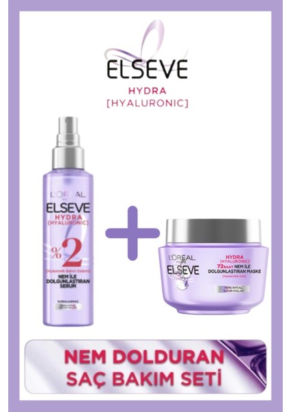Hydra Hyaluronic 72 Saat Nem ile Dolgunlaştıran Maske 300ML ve Nem ile Dolgunlaştıran Serum