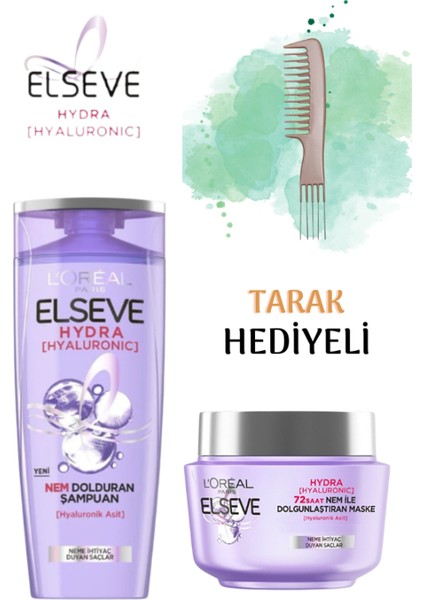 Hydra [hyaluronic] Nem Dolduran Şampuan 390ML 72 Saat Nem ile Dolgunlaştıran Maske 300 ml Pl