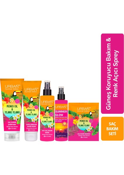 Summer-Monoi Yağı&ylang Ylang Güneş Koruyucu Bakım Seti+Renk Açıcı Sprey-Vegan-Uv Koruma