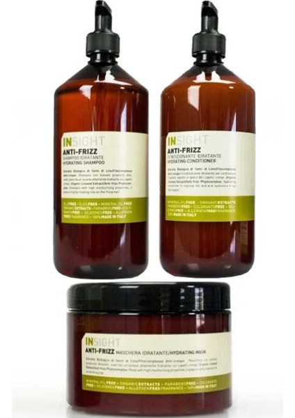 Anti Frizz Kabarma Önleyici Şampuan 900 ml + Krem 900 ml + Maske 500 ml