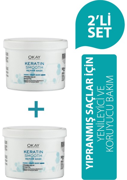 Okayprofessionnel Keratin Smooth 2'li Maske 500 ml