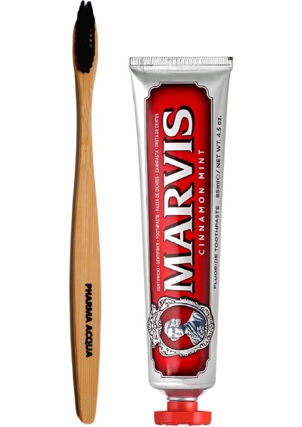 Pharma Acqua Bambu Diş Fırçası + Marvis Cinnamon Mint 85 ml