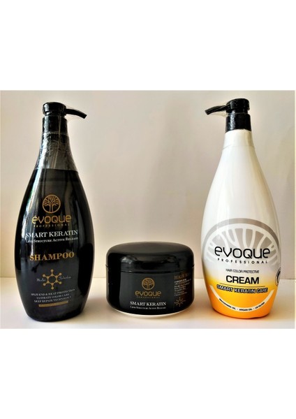 Smart Keratin Saç Bakım Seti 3 Lü ( Şampuan 1000 Ml, Krem 1000 Ml, Maske 500 gr )