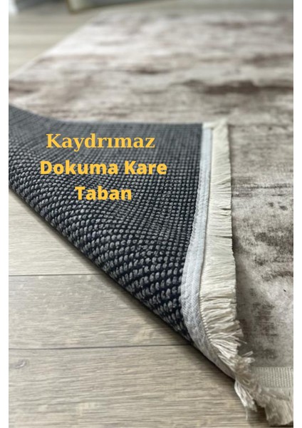 Durenhome Kahve Bej Yumuşak Toz Havsız Kilim Bambu