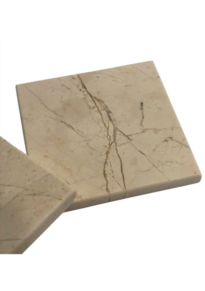 Lux & Marble Cos - Krem Mermer Bardak Altlığı Seti