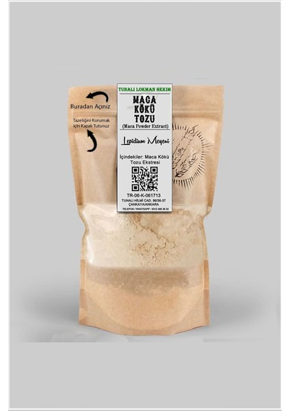 Tunalı Life Maca Kökü Tozu -  Maca Powder  - Lepidium Meyeni 50 gr