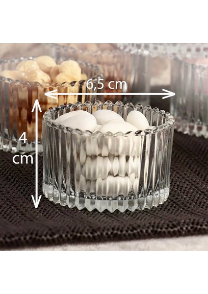 Rayan Sultan 6 Parça Cam Çerezlik Sunum Kasesi