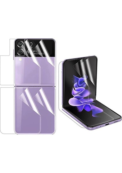 Galaxy Z Flip 3 Ile Uyumlu Ekran Koruyucu 360 Katlanabilir Ön Arka Nano Esnek Ekran Koruyucu