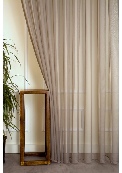 Etamin Tül Kahve 1-2 Seyrek Pile 100X260