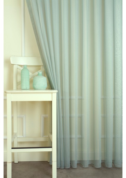 Etamin Tül Turkuaz 1-2,5 Orta Sık Pile 300X260