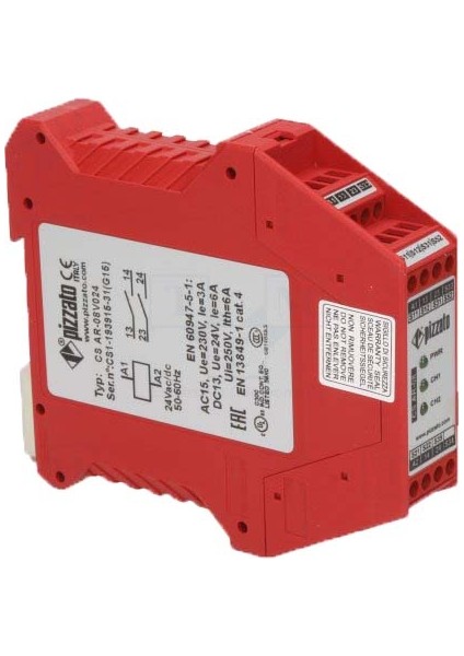 Pızzato Cs AR-08V024 24V Ac/dc 2 No Kontak Acil Stop Rölesi