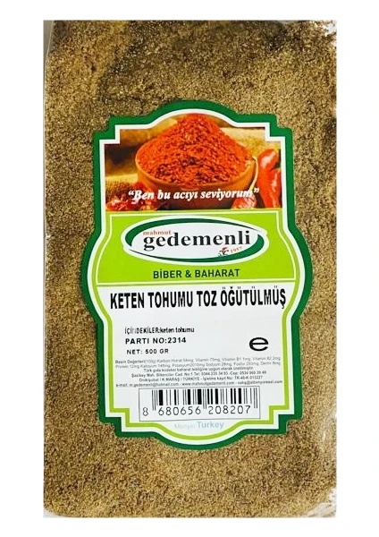 Keten Tohumu Toz Öğütülmüş Glutensiz 500 gr