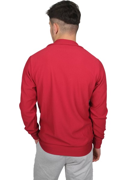 Booss Milano Boss Milano Erkek Petek Desenli Fermuarlı Jakarlı Kırmızı HIRKA-2829 modelleri