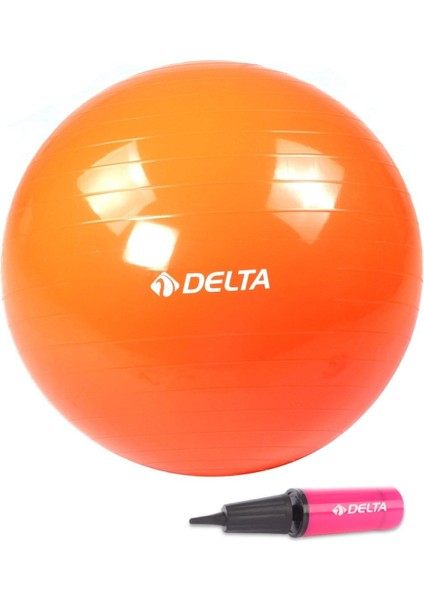 65 cm Turuncu Deluxe Pilates Topu Ve Çift Yönlü Pompa Seti