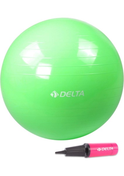 65 cm Yeşil Deluxe Pilates Topu Ve Çift Yönlü Pompa Seti