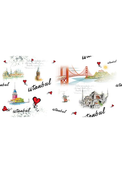 Istanbul Kız Kulesi ve Galata Kulesi Baskılı Zebra Perde fiyatları