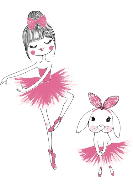 Çocuk Odası - Baların Kız ve Sevimli Tavşan Baskılı Zebra Perde fiyatları