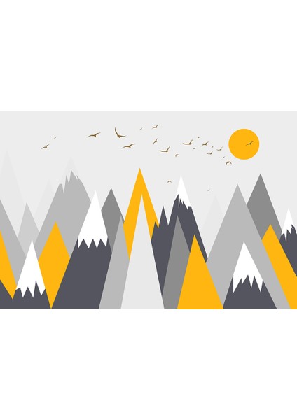 Çocuk Odası - Karlı Dağlar Kuşlar ve Güneş Baskılı Zebra Perde fiyatları