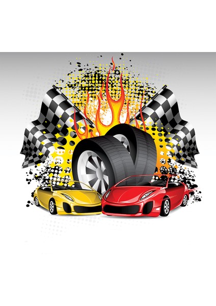 Çocuk Odası - Spor Yarış Arabaları Baskılı Zebra Perde fiyatları