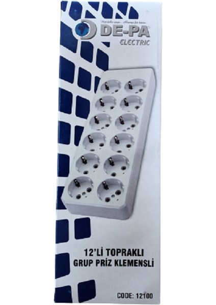 12'li (Onikili) Topraklı Klemensli Grup Priz