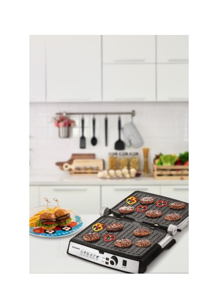 Tostmix Mor Paslanmaz Çelik 2000 Watt Granit Çıkarılabilir Plakalı Tost ve Izgara Makinesi modelleri