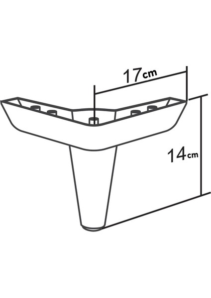 Aspen Lüks Mobilya Kanepe Koltuk Tv Ünitesi Baza Yükseltici Ayağı Ayakları 14 Cm Ahşap Desenli Ayak