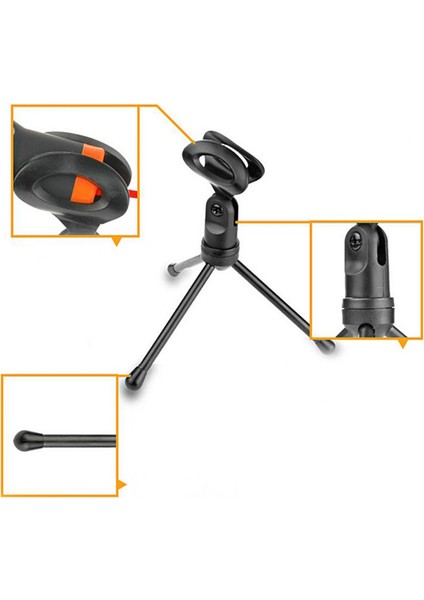 3.5mm Kondenser Mikrofon Stüdyosu Ses Yayın Sesi Kayıt Tripod Stand (Yurt Dışından)