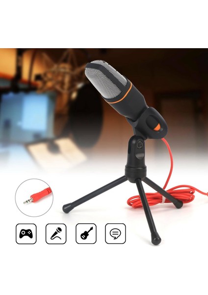 3.5mm Kondenser Mikrofon Stüdyosu Ses Yayın Sesi Kayıt Tripod Stand (Yurt Dışından)