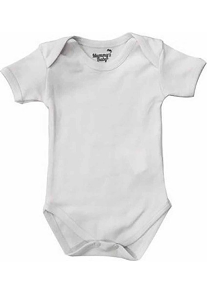Kısa Kollu Çıtçıtlı Body Beyaz