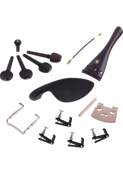 Set Ebony Wood 4/4 Keman Köprüsü Chinrest Peg Tail Piece (Yurt Dışından)