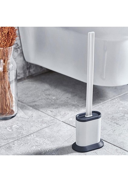 Oval Elite Silikon Tuvalet Fırçası Siyah