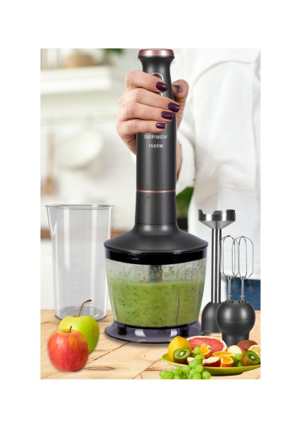 Bestblend Antrasit 1500 Watt 4 Bıçaklı Paslanmaz 3 In 1 Blender Seti