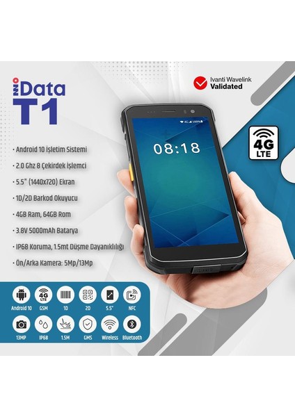 IDATA T1 ANDROİD EL TERMİNALİ GSM (4G LİTE )