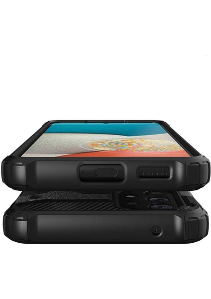 Galaxy A53 5G Uyumlu Kılıf Military Armor Çift Katmanlı Crash Silikon Kılıf Gümüş