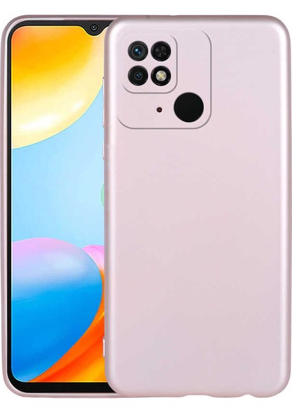 Xiaomi Redmi 10C Kılıf Klasik Mat Renkli Yumuşak Premier Silikon Rose Gold