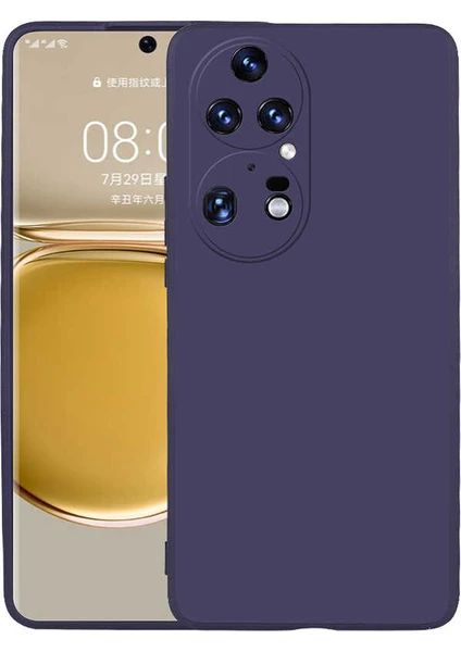 Case 4U Huawei P50 Pro Kılıf Klasik Mat Renkli Yumuşak Premier Silikon Lacivert