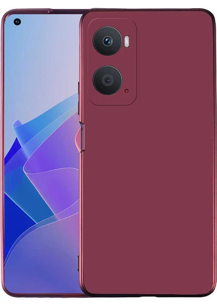 Case 4U Oppo A76 Kılıf Klasik Mat Renkli Yumuşak Premier Silikon Mürdüm