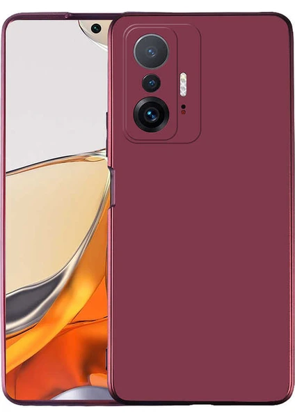 Case 4U Xiaomi Mi 11T 5G Kılıf Klasik Mat Renkli Yumuşak Premier Silikon Mürdüm