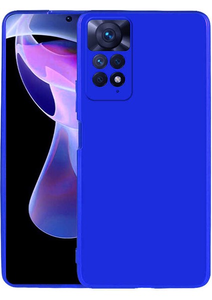 Case 4U Xiaomi Redmi Note 11 Pro 5G Kılıf Klasik Mat Renkli Yumuşak Premier Silikon Saks Mavi